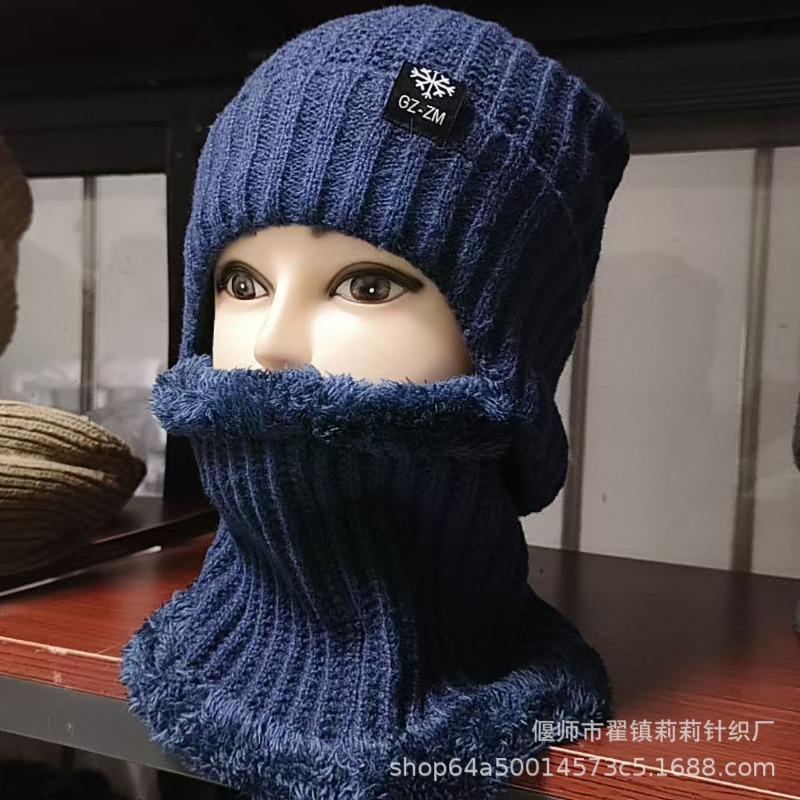 

Шерстяная шапка Мужская папина шапка с защитой ушей Велосипедная теплая Толстая флисовая вязаная шапка Шарф Шапка для пожилого мужчины Deer Plush [Single Hat] Snowflake Label темно-синий