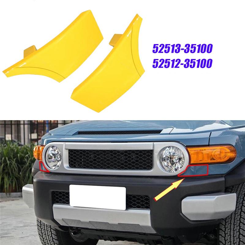 Left Front Bumper Filler Plate 52513-35100-F0 For Toyota FJ Cruiser 2007-2014 Car Headlight Lower Trim Cover 5251335100 Parts-A8 Yellow Left