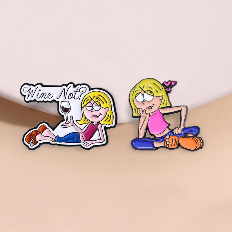 Anime Cartoon Characters Enamel Pins Beavers Brothers Huckleberry Hound Lowly Worm Brooches Lapel Badge Jewelry Gift for Friends