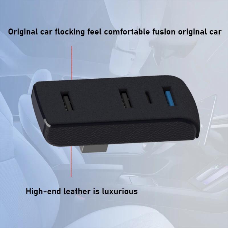 For Tesla Model 3 Y Glove Box USB Hub Docking Station 4-in-1 Extender Fast Charging Data Transfer Upgrade Car Accessories