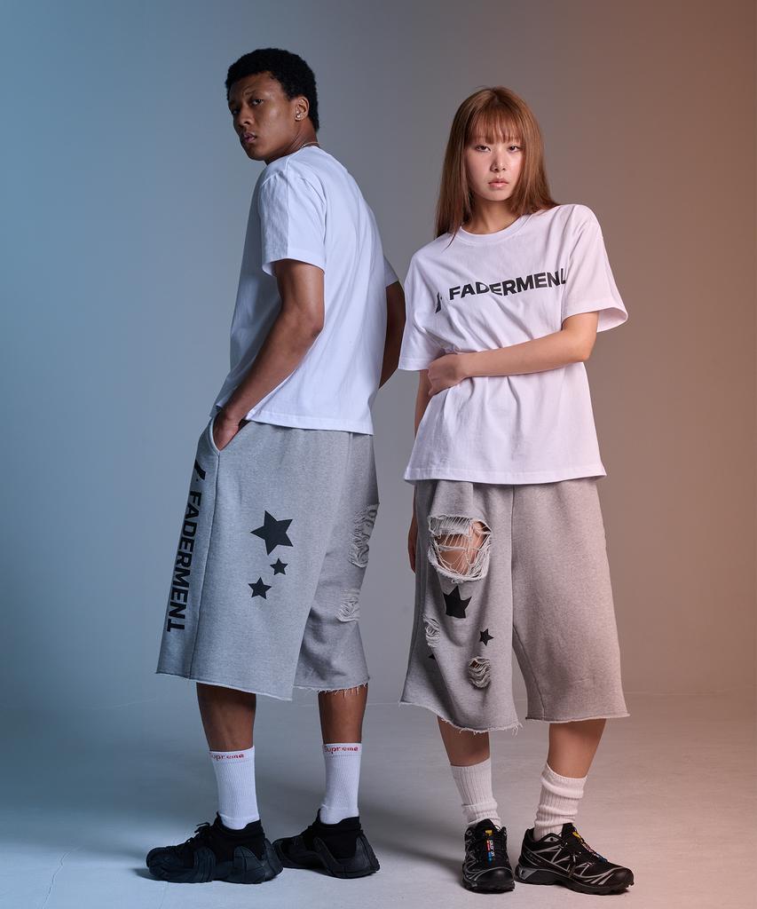 Peideomeonteu Oscar Scratch Damage Bermuda Pants (Black)
