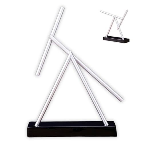 Rimikuru Swinging Sticks Object, Perpetual Motion Figurine, Decorative Tabletop Mobile, Kinetic Art, Perpetual Motion (Triangle)