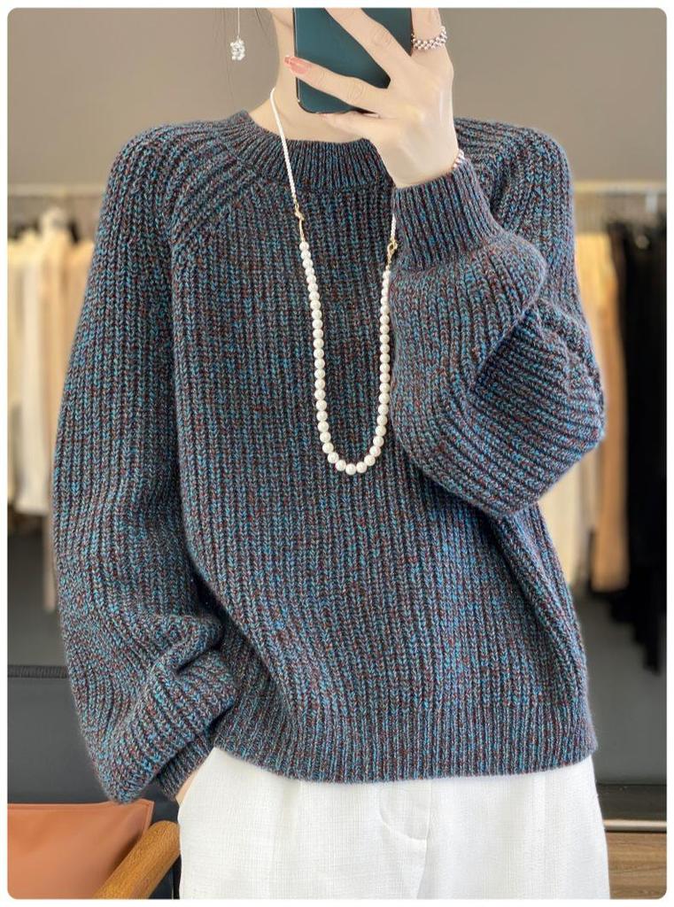 Starry Gold Thread Knit Sweater: Women's Loose Korean Style Autumn/Winter Outerwear with Micro-Sparkle Yarn