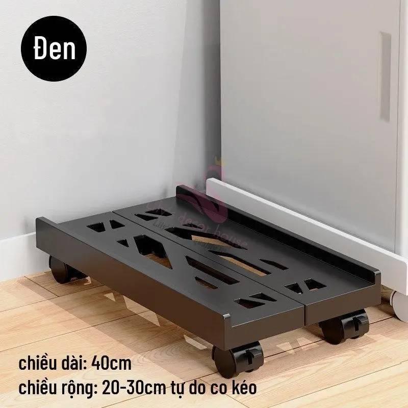 

Desktop Computer Case Stand Base Telescopic Bracket Case Tray Caster Height-Adjustable Storage Rack black
