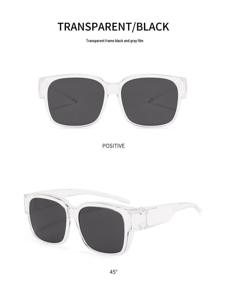 Luxury TR90 Square Frame Polarized Sunglasses - Unisex One-Piece, Dual-Use