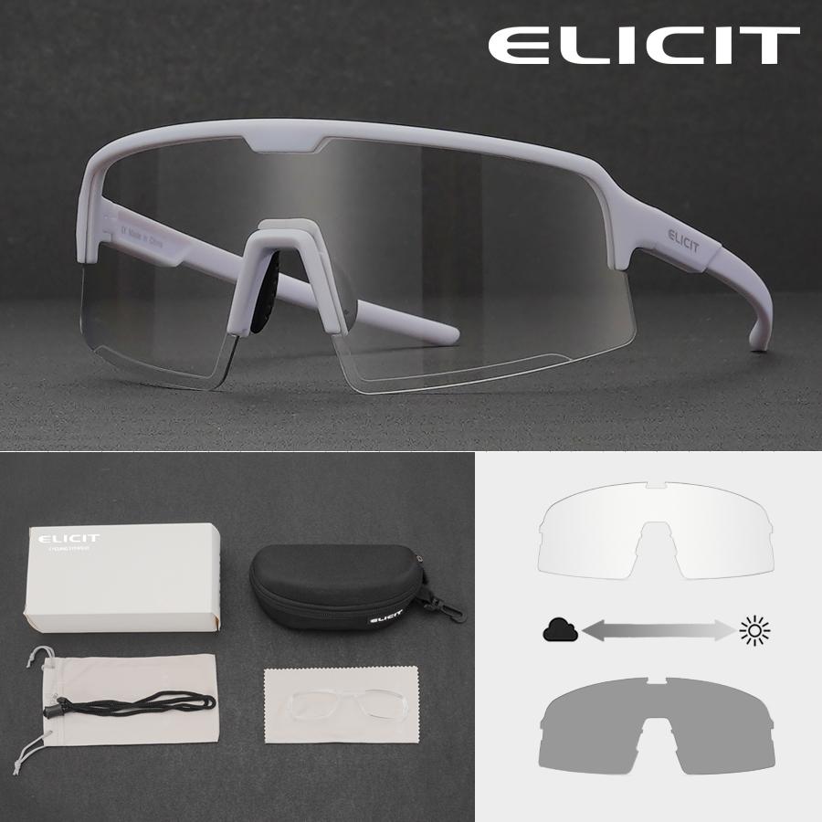 ELICIT Photochromic Sports Cycling Glasses Outdoor Mountain Road Bicycle Day Night Change Color Goggles For Men Women Fishing Ru 01