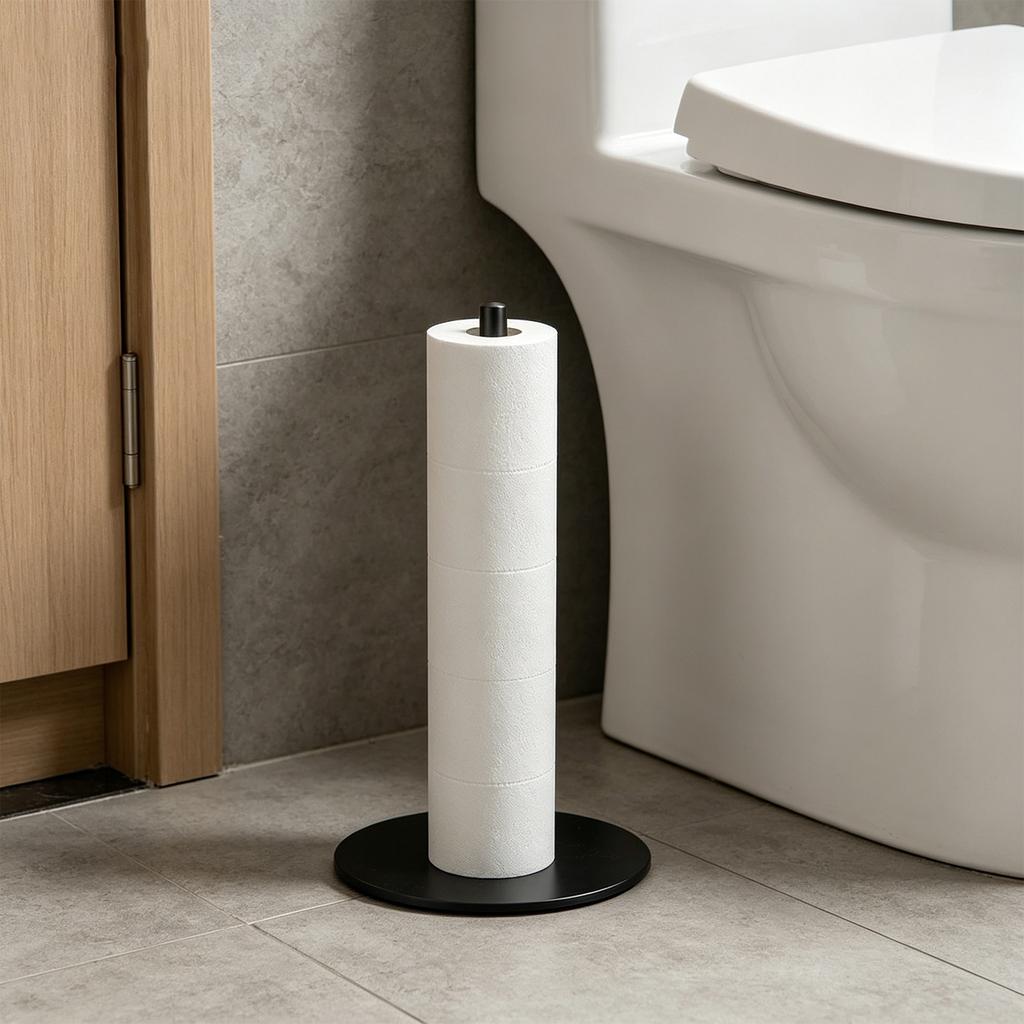 Countertop Paper Towel Holder - Weighted Heavy Duty Steel Stand With Non- Base For A Steadily One-Handed One Sheet Tear - Fits All Rolls