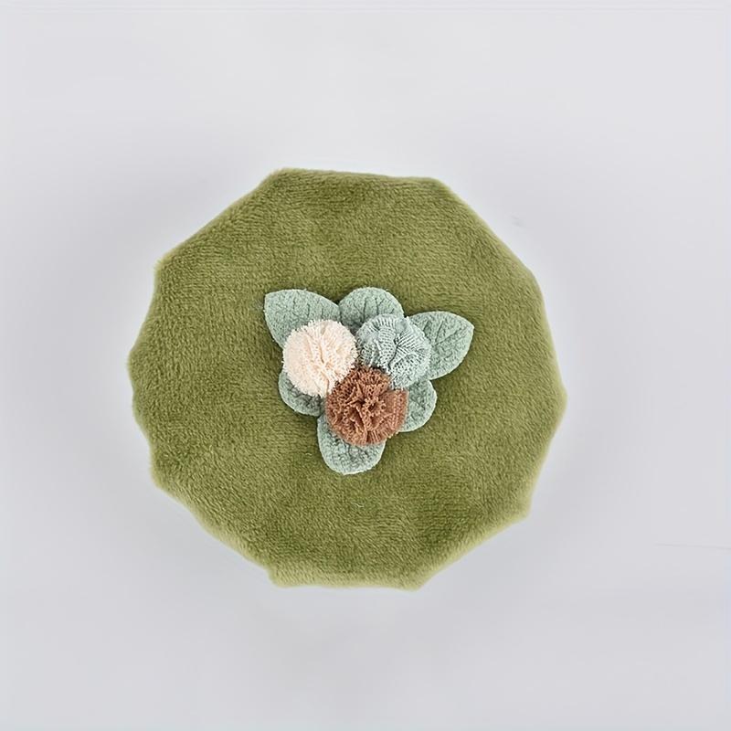 

1pc Green Door Handle Glove with Floral Embroidery, Soft Velvet Door Handle Protector, Reusable for Round Door Handles