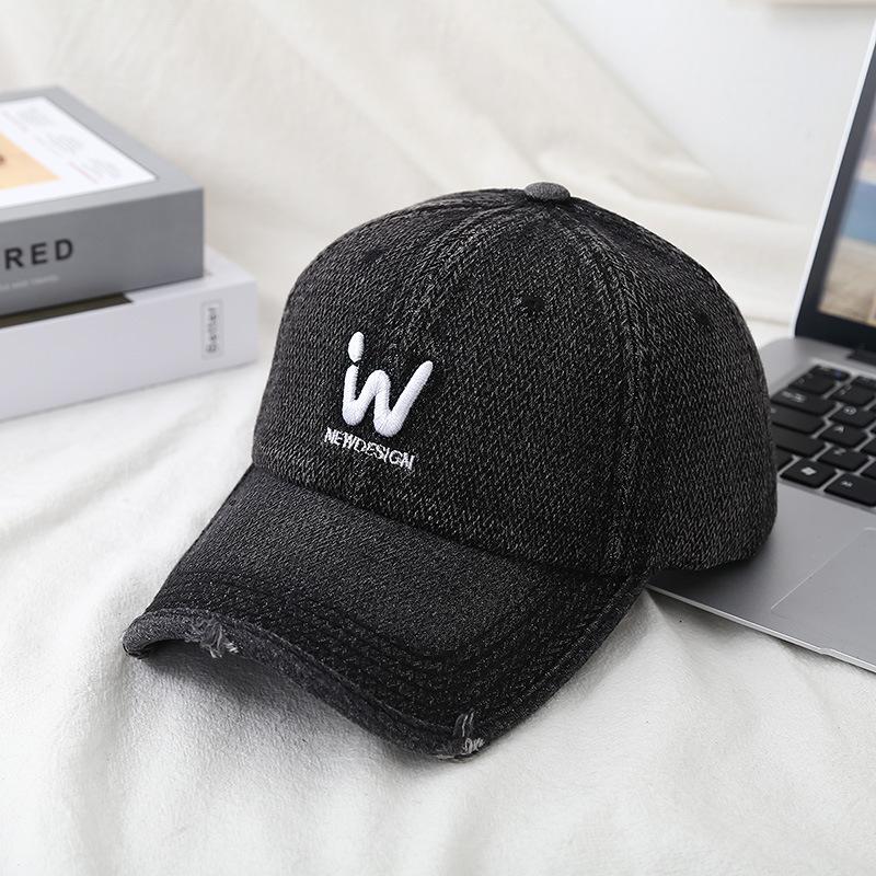 

Кепка простая вышитая буква мягкий верх кепка весенне-летняя козырек от солнца бейсболка для мужчин и женщин M（56-58cm） чёрный
