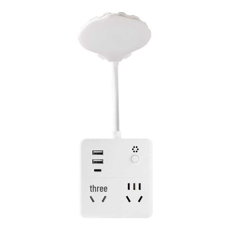 86-Socket Strip: Multi-Function Remote Control USB Bedside Night Light with Voice and USB Charging