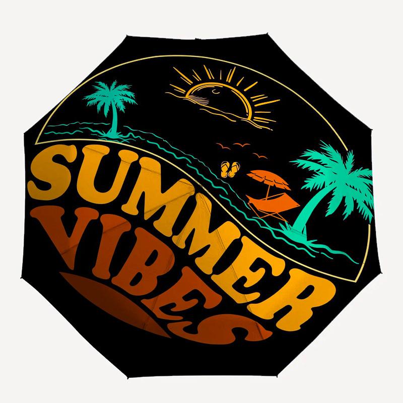 1pc Summer Beach Relaxation Umbrella with Plastic Handle, Suitable for All Seasons Outdoor PT404