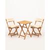 Balcony Garden Kitchen 3-Piece Bistro Set Folding Table-chair 50x50 Table with Back and Seat Cushion