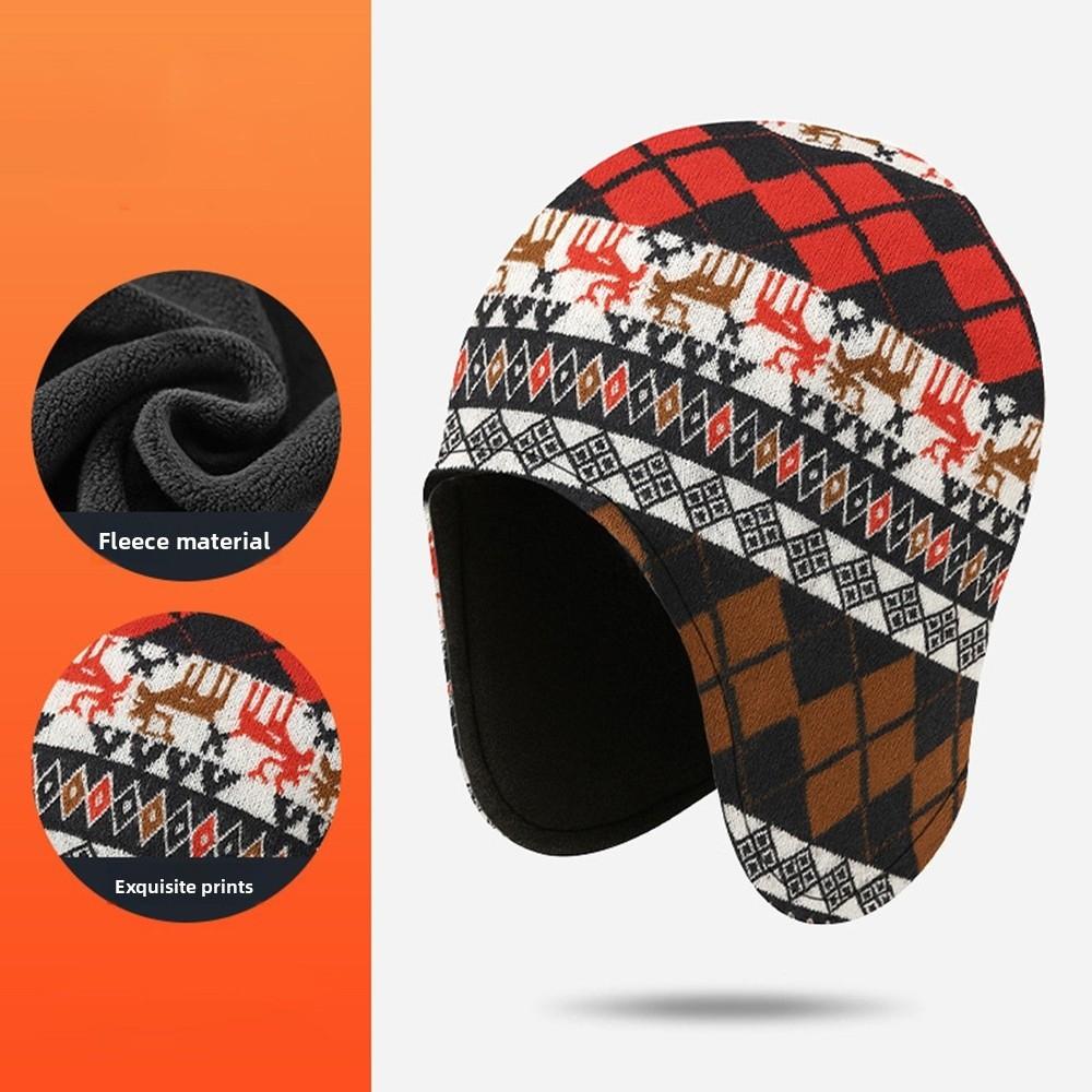

Fashion Polar Fleece Warm Hat Solid Color Casual Snow Ski Caps Ear Protection Lei Feng Hat Winter