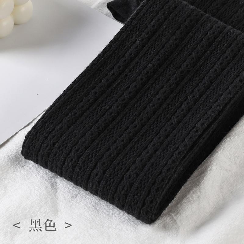 Her Autumnal Frosty Season Gentle Soft Cotton Nostalgic Cable Knit Transparent Hosiery Lass Featherweight Secure Support Versatile Snug Thermal
