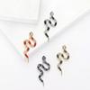 Sparkling Rhinestone Collar Pins Minimalist Snake Lapel Pin Fashion Zodiac Snake Brooch  Girls