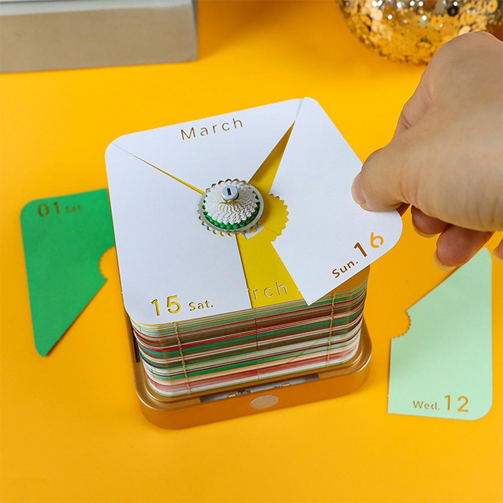 2025 Time Piece Calendar with LED Light Christmas Creative Desk Calendar Gift for Christmas Housewarming Desktop Decoration