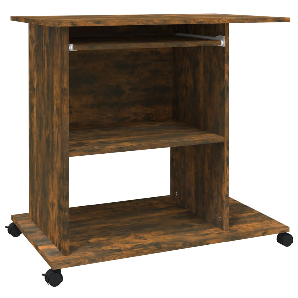 Smoke Oak Computer Desk 80 X 50 X 75 Cm Particleboard