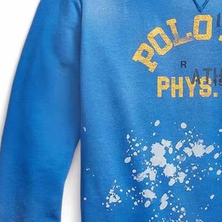 Polo Ralph Lauren SS23 Letter Print Casual Crew Neck Long Sleeve Sweatshirt Men Sweatshirt Blue 710905373-001