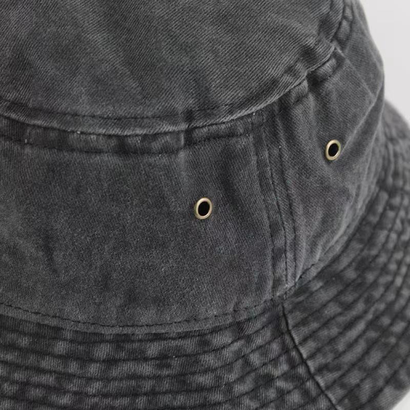 Stonewashed Cotton Bucket Hat Sun Protection Breathable Beach Holiday Fisherman Hats Casual Caps