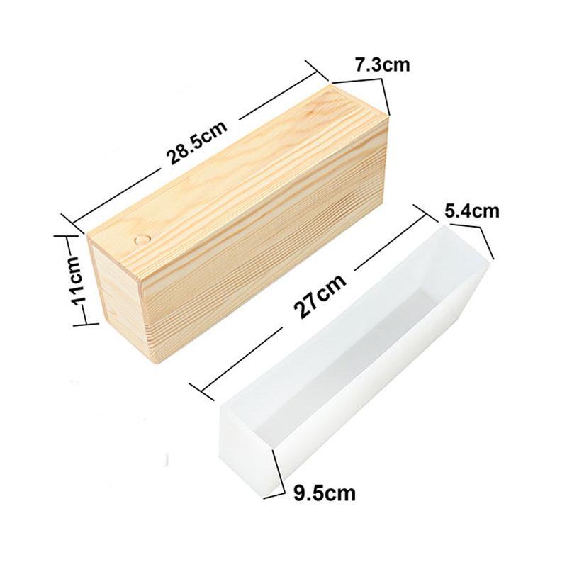 1200ml Silikon Seifenform Rechteckig Holzbox Mit Deckel DIY Kuchen Toast Brot Backzubehör Handwerk Seifenherstellung Form Gussform