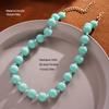 Personality Trend Multi-colored Acrylic Round Beads Chunky Short Choker Necklace for Women Statement Boho Beach Vacation Jewelry