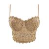 Crop Tops yushutiff Strass Spitze Frauen Korsett Sommer Push-Up Bh Camis Gestellte Bralette Weibliche Bustier Femme Mujer Kleidung