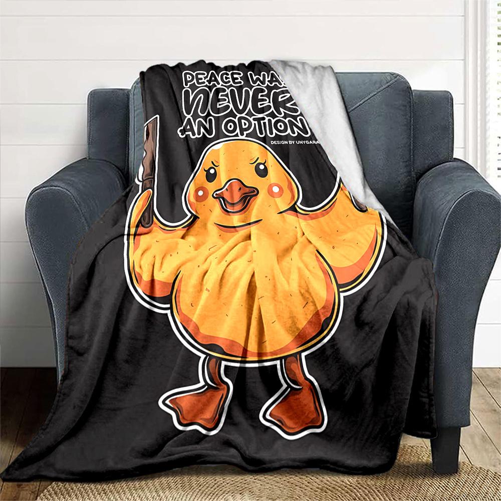 1pc duckling guns Throw Blanket Soft Flannel, Cozy All Season Polyester Perfect for Home, Office