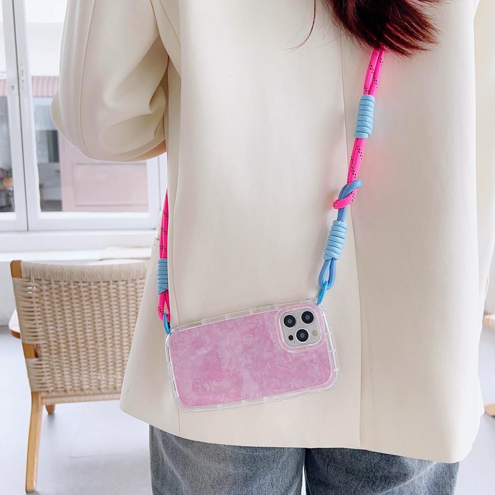 אוניברסלי Crossbody ארוך טלפון נייד שרוך בד רחב רצועת צוואר רצועת חבל פנינת נשים קישוטי תליית שרוך נגד אבוד