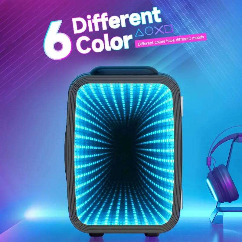 Frigider Mic de Frumusețe 4 Litri/6 Doze Lumină LED Dimmabilă Frigider AC/DC Utilizare Mașină Acasă Mini Congelator Portabil