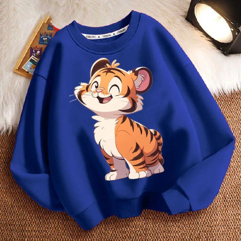 Cute Little Tiger Hoodie for Children, Casual Jacket for Boys and Girls Spring and Autumn