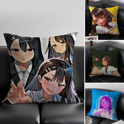 Anime Komödie Nagatoro SSan Kissenbezug Staubmilbenabweisend Verdeckter Reißverschluss Seidiger Plüsch Kissen
