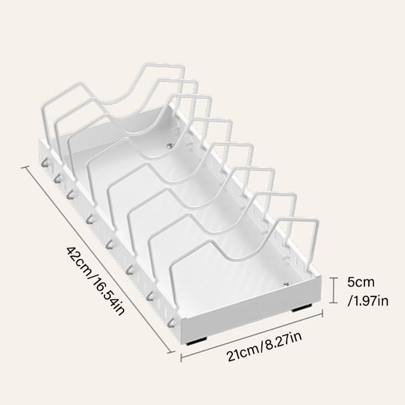 Organisateurs de cuisine réglables à 3 niveaux Design peu encombrant Accès facile Acier robuste pour casseroles, poêles, vaisselle et épices
