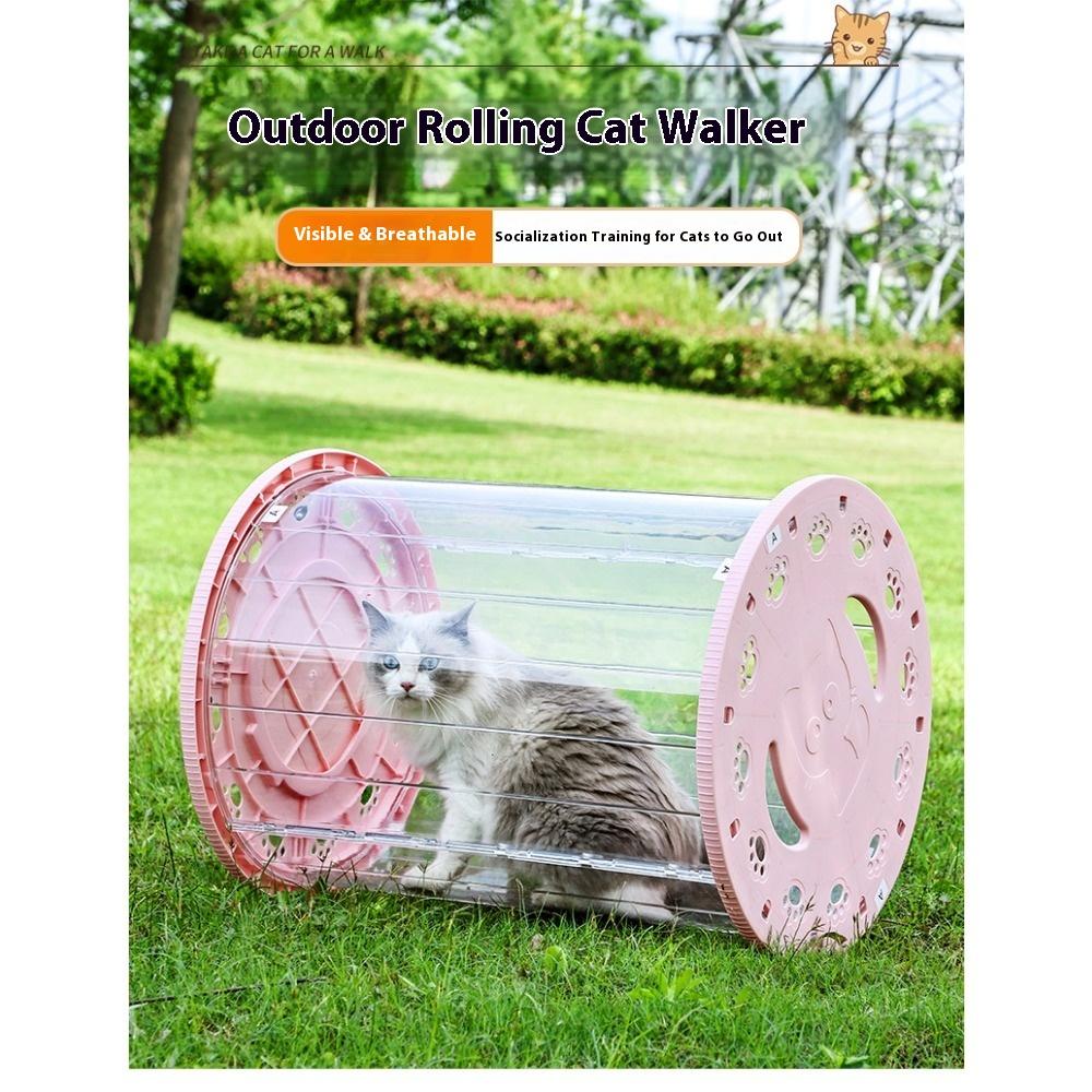Katze Trainingsroller Laufband Katzenspielzeug Vollständig Geschlossen Ausgehen Tragbar