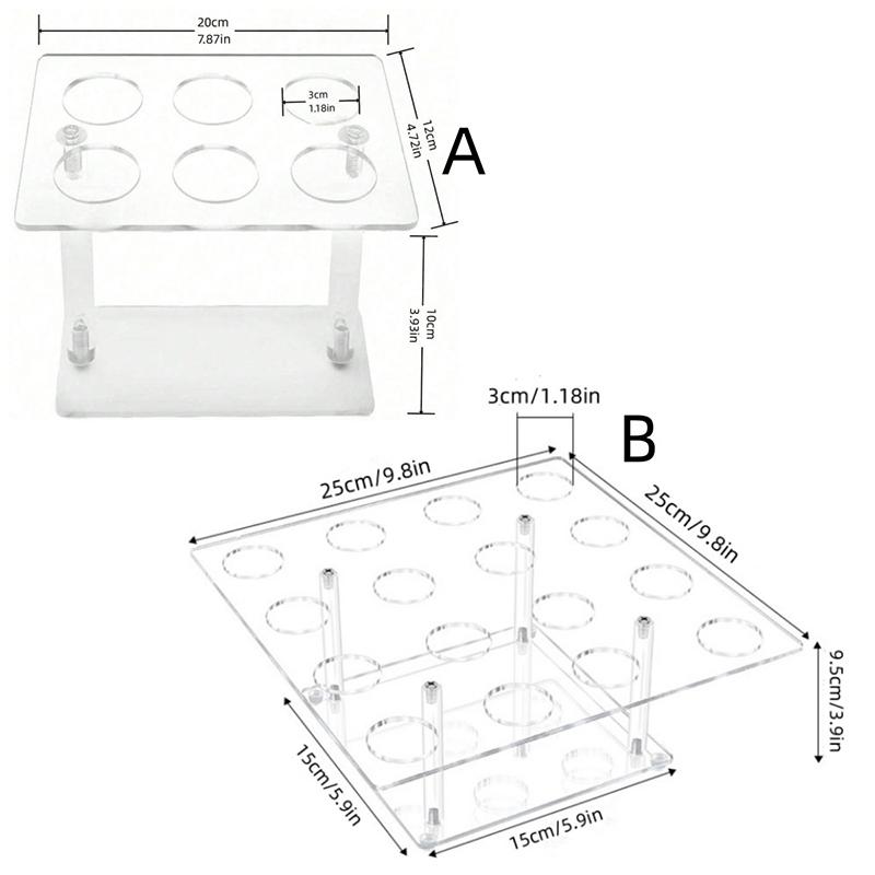 6/16 Holes Acrylic Ice Cream Cone Holder Cupcake Popcorn Rack Party Wedding Buffet Display Stand Transparent Ice Cream Shelf
