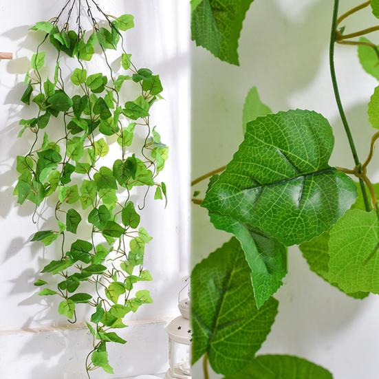 Hanging Artificial Green Plants UV Resistant Realistic Fake Leaf Vine Ivy Wedding Party Indoor Outdoor Garden Wall Hanging Faux Greenery Decoration