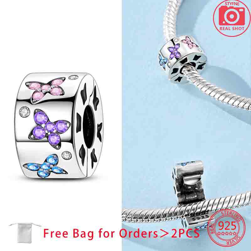 Clip Spacer Charm For Bracelet Clip Lock Stopper Bead Copper Spacer Openable Beads Making Fine Jewelry Gift