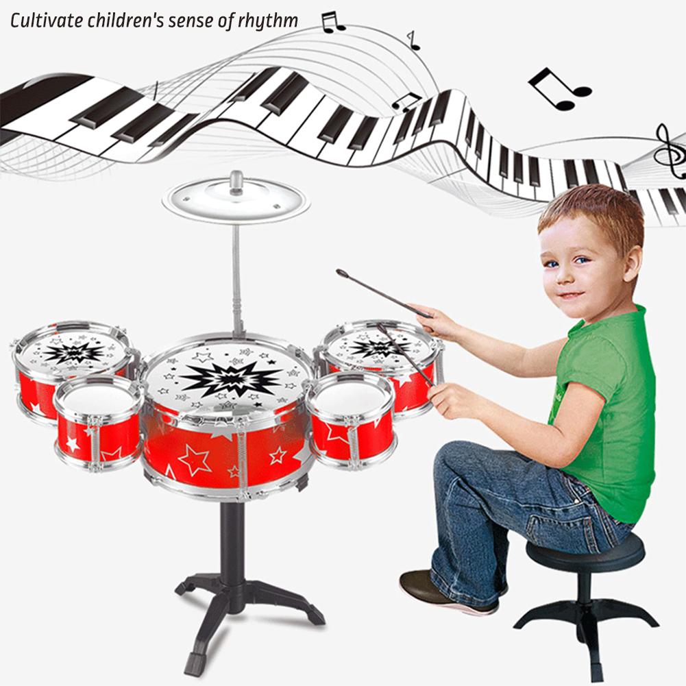 Mini Five-Drum Set Toys For Kid Puzzle Musical Instrument Playthings Gift For New Year Xmas drum set for kids