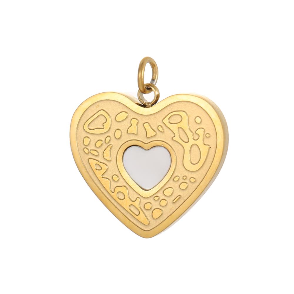 CARLIDANA New Fashion Pendants Charms Heart-shaped Stainless Steel Plated Gold Zircon Pendant Love Red Enamel Women's Gifts
