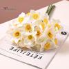 Artificial Narcissus Flower 1 Bouquet Realistic Decorative Easy Care Simulation Yellow White Fake Home Decor