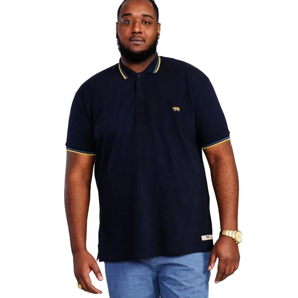 Duke Mens D555 Hamford 1 Tipped Pique Ribbed Collar Kingsize Polo Shirt