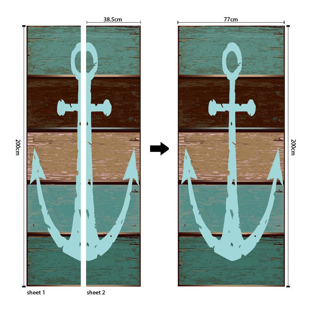 Creative Suspension Bridge Door Decoration Living Room Waterproof Self-Adhesive 3D Door Sticker Refurbished Wall Sticker Home