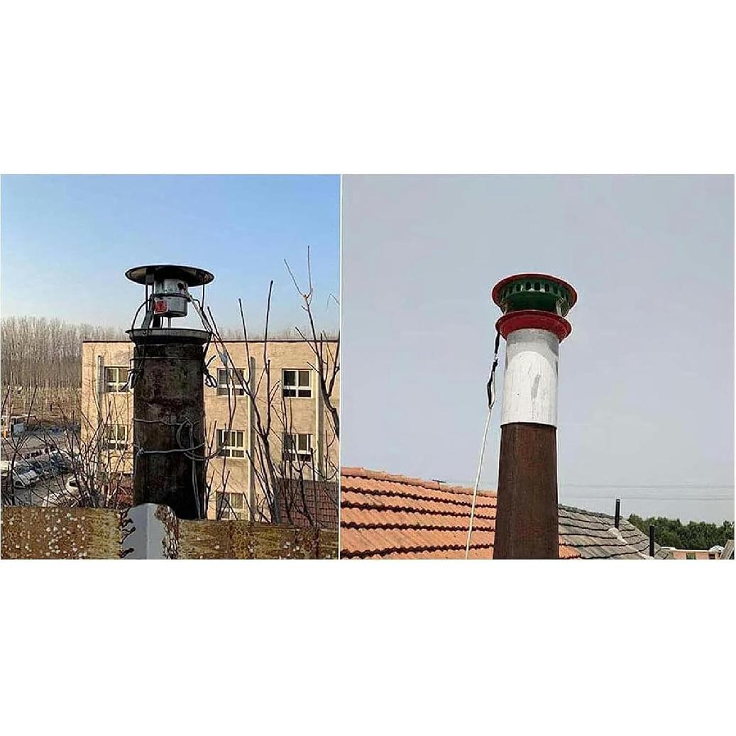 

Взглод Наружный Вентилятор Дымохода, Вентилятор Дымохода Камина, Эвакуатор Дыма из Дымохода, Насадка на Дымоход, Крышка Дымохода, Вентиляционный Колпак 80Вт/100Вт/120Вт,80Вт 80W