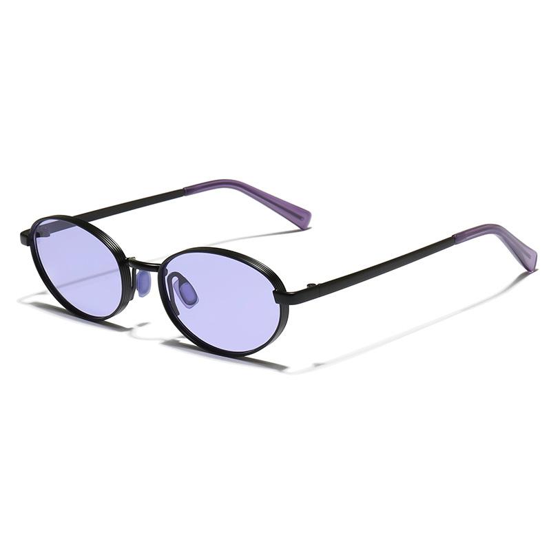 New Round Oval Frame Sunglasses Suitable for Both Unisex Oval Frame Eyewear Retro Brand Designer Popular Metal Eyeglasses