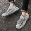 Summer Men Sandals Genuine Leather Mens Casual Shoes Outdoor Men Leather Sandals for Men Beach Shoes Roman Mens Shoes