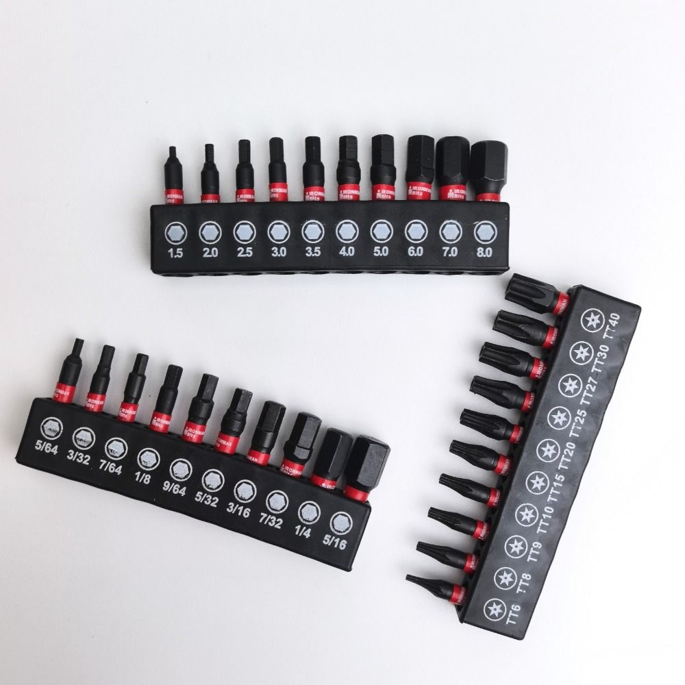 Batch Head Impact Screwdriver Bits S2 Steel Hex Shank Screwdriver Bits  With Holder