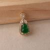 Rhinestone Green Gourd Pendant Light Luxury Retro Chinese Style Earrings
