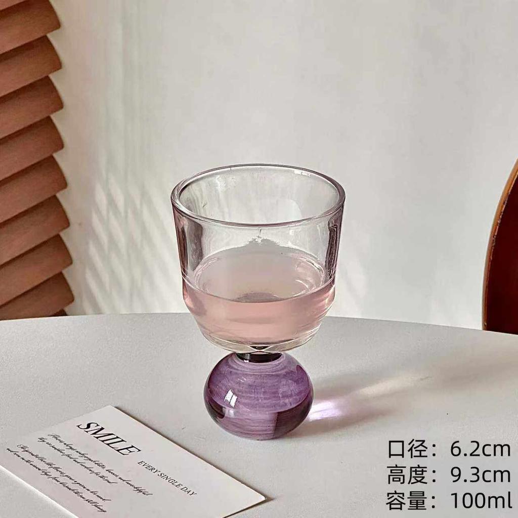 Sevimli Küre Tabanlı Cam Yaratıcı Orta Yüzyıl Viski Bardağı Baijiu Bardağı Çay İçme Bardağı Meyve Suyu Bardağı