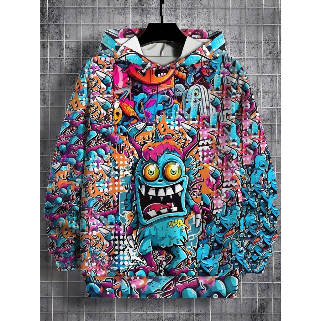 3D Printed Hoodie Boy Cartoon Cool Pattern 3D Printed - Cool and Comfortable Casual Hoodie