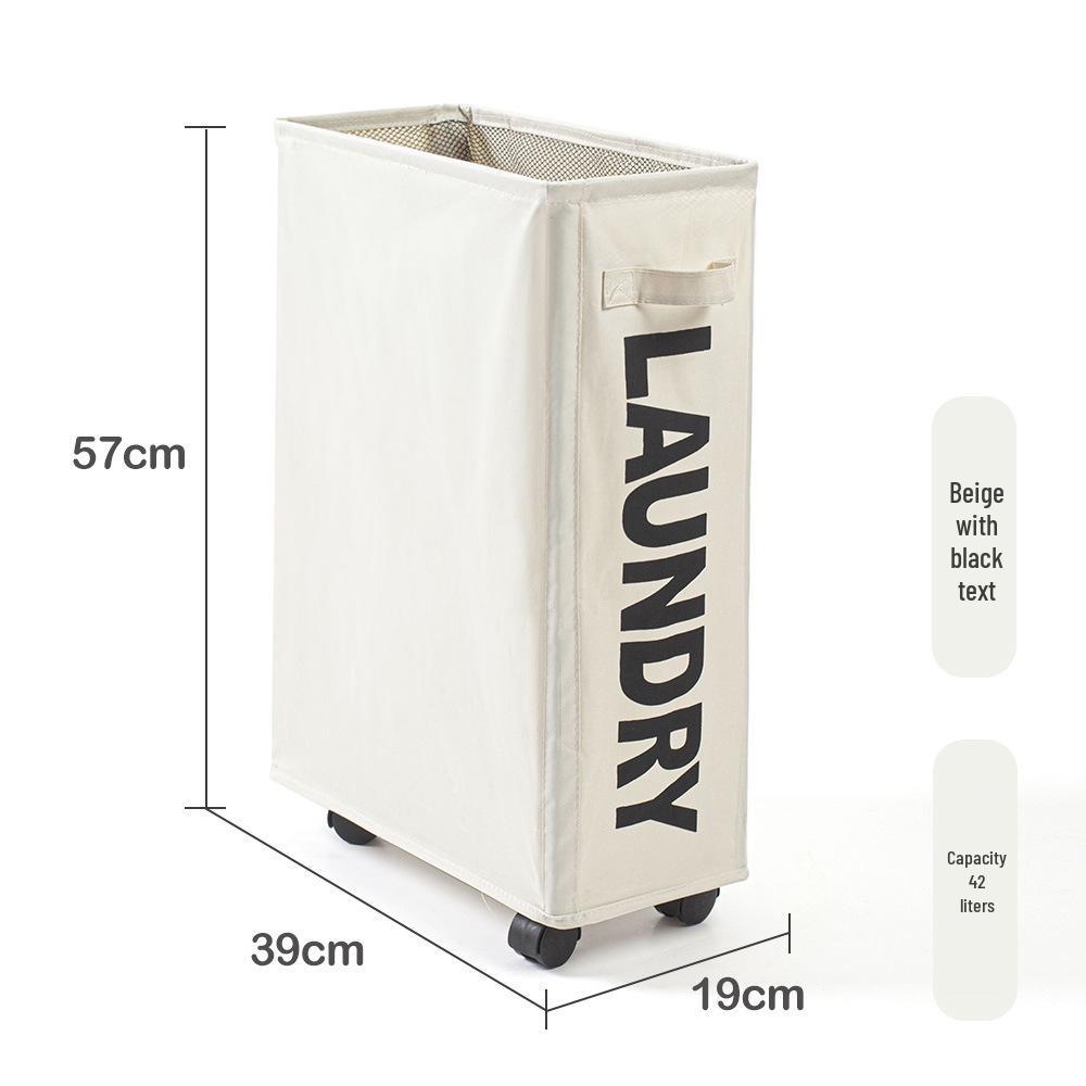 Oxford Cloth Folding Storage Basket with Wheels - Ideal for Laundry, Yoga Mats, and Household Items.