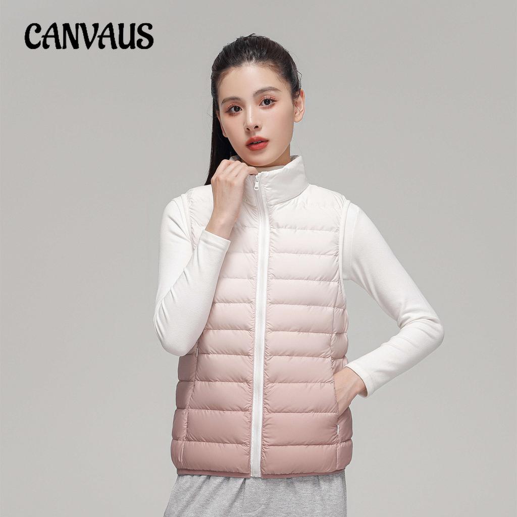 Autumn and Winter Women's 90 Velvet Light Duck Down Waistcoat Gradient Colour Down Jacket